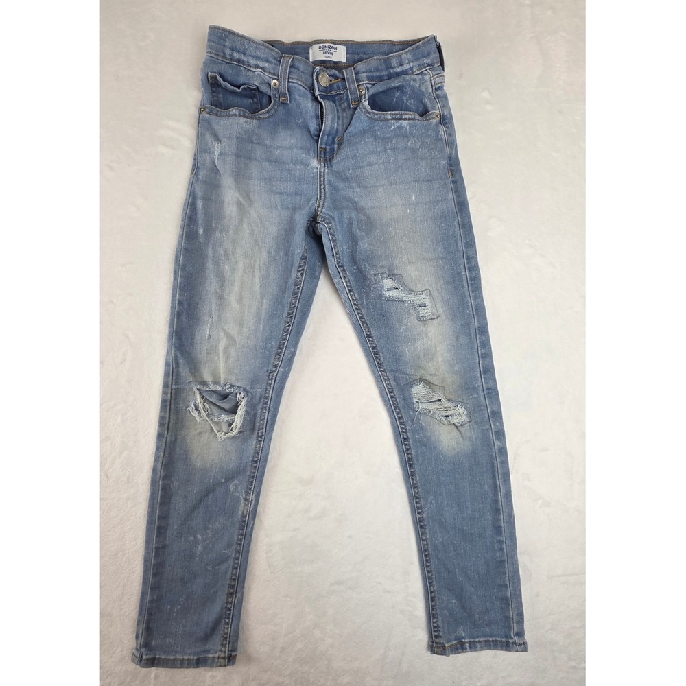 Denizen from Levi's Boys Blue Taper Distressed jeans Size 10 A0423-0005